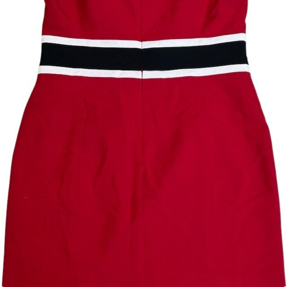 Black Label by Evan Picone Red Dress Sleeveless Sheath Party Career Sz 8 - Picture 10 of 13